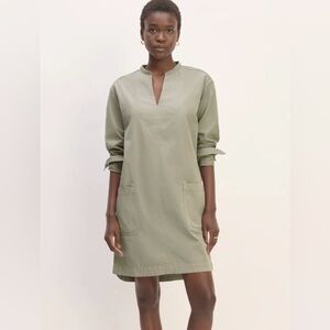 NEW Everlane Long Sleeve Utility Sage Green Dress